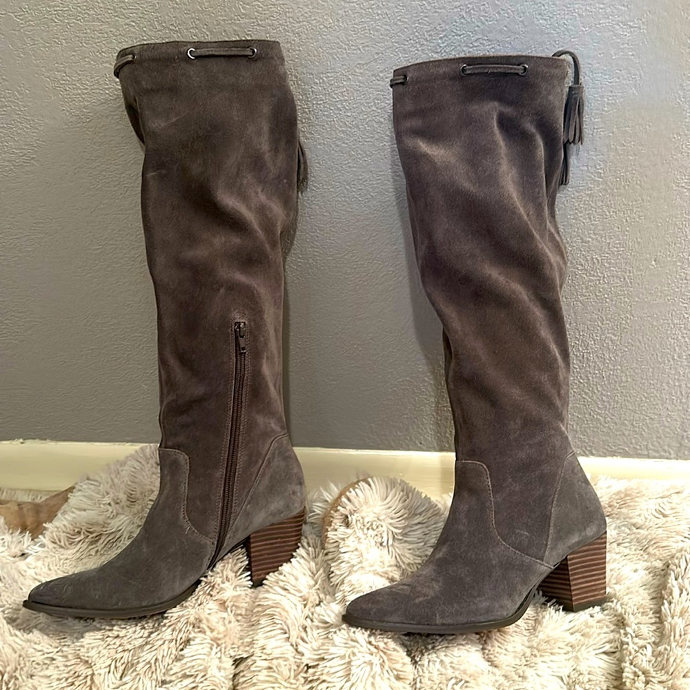 Sole Society gray suede tall boots